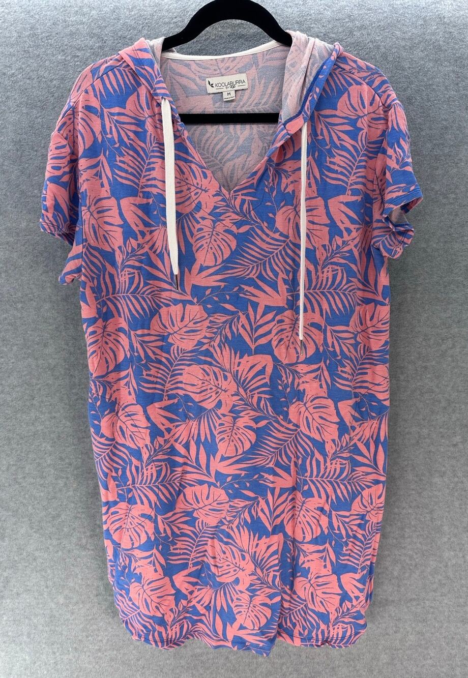 Koolabura by Ugg Women's M Hooded Tropical Print Beach Coverup Boat Dress